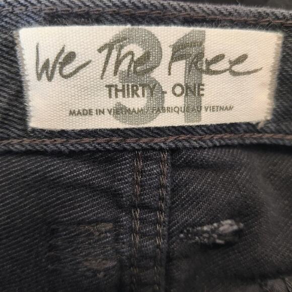 We The Free People Makai Cutoff Jean Shorts Washed Black Size 31 Button Fly - Picture 6 of 7